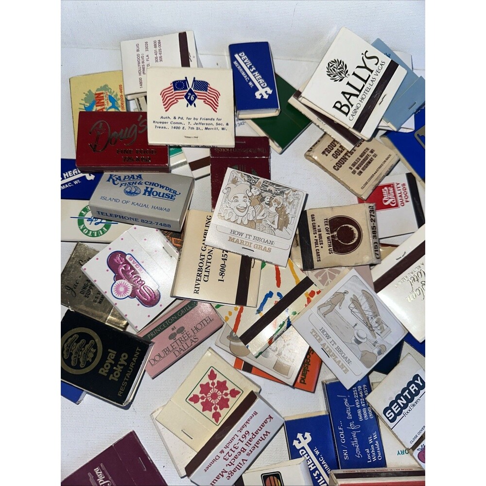 Vintage Matchbooks Estate Lot, mostly unstruck ads souvenir political resturant